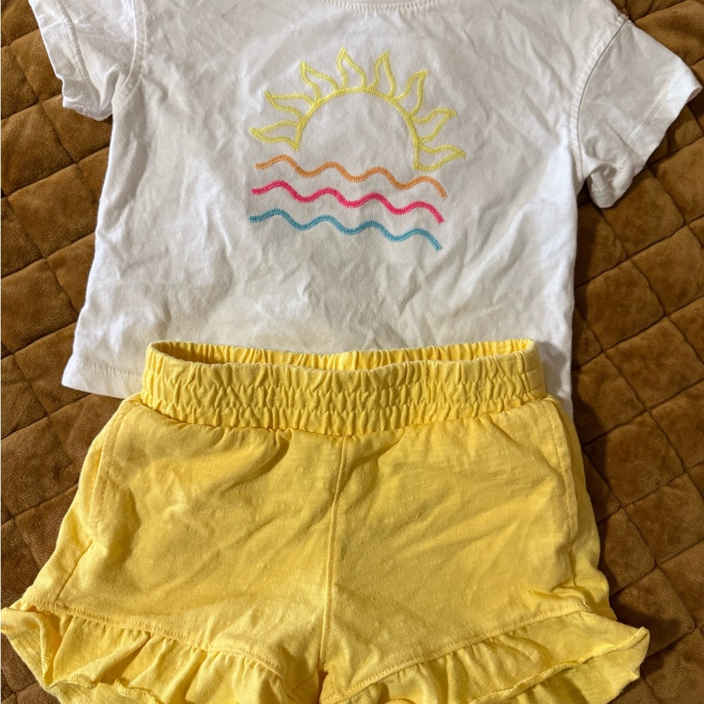 Cat & Jack White Tee with Yellow Accents